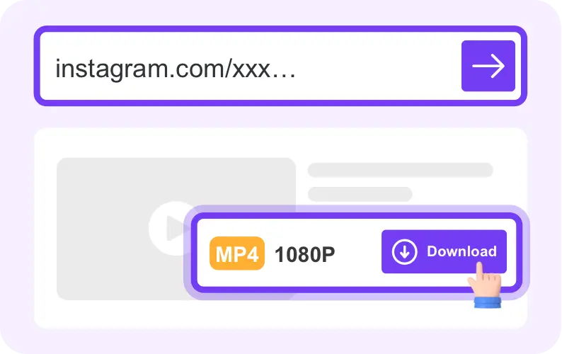 Step 3: Paste URL in downloader and click Download to save Instagram Reel